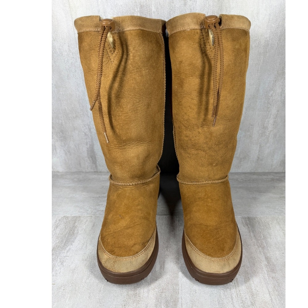 UGG Australia Sunburst Tall Chestnut Sheepskin Shearling Boot Mens 8 Womens 10